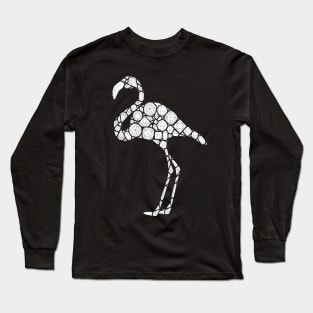 Gems Pattern Flamingo for Adult Coloring, Pink Flamingos Illustration Long Sleeve T-Shirt